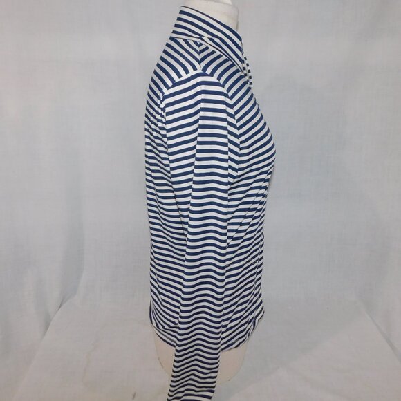 Carve Designs Womens M Lake Sunshirt Blue White Striped Full Zip UPF 50+ - Picture 8 of 11